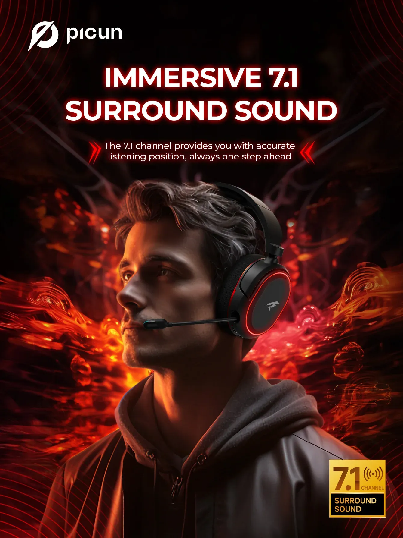 Picun G2 Tri-Mode Wireless Gaming Headset