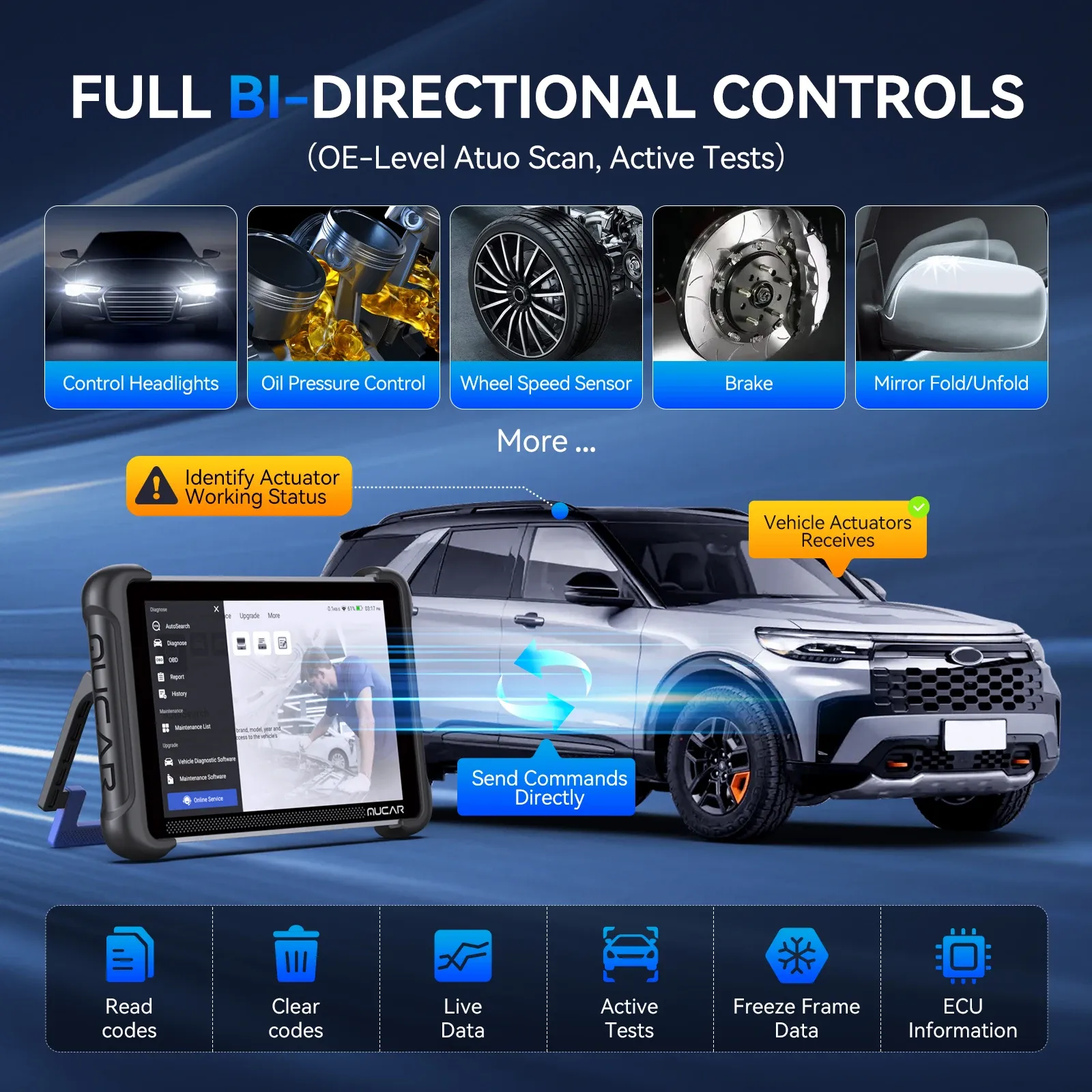 MUCAR 892BT Bluetooth OBD2 Scanner with ECU Coding