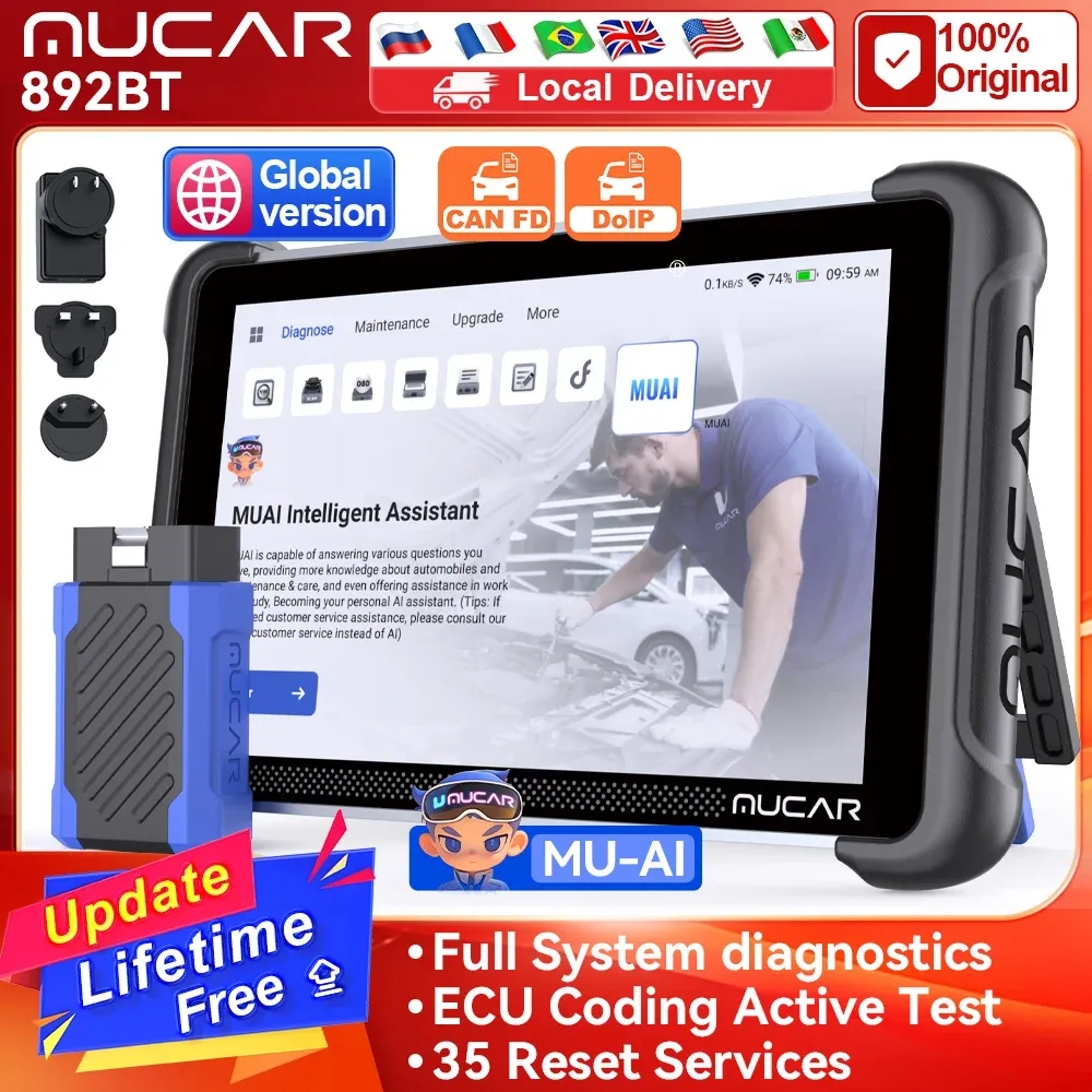 MUCAR 892BT Bluetooth OBD2 Scanner with ECU Coding