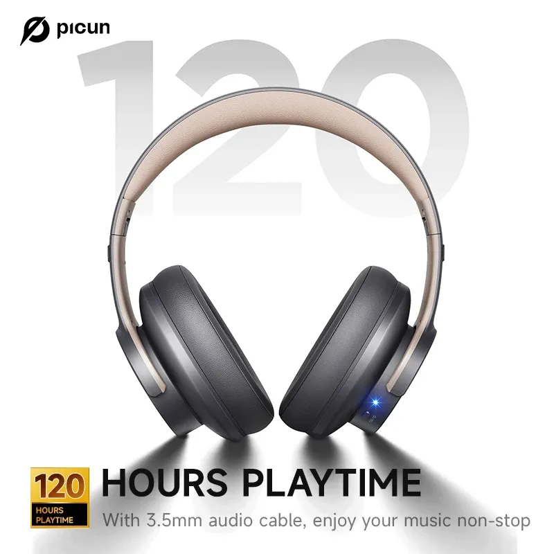 Picun B8 Bluetooth Over-Ear Headphones with 120H Battery