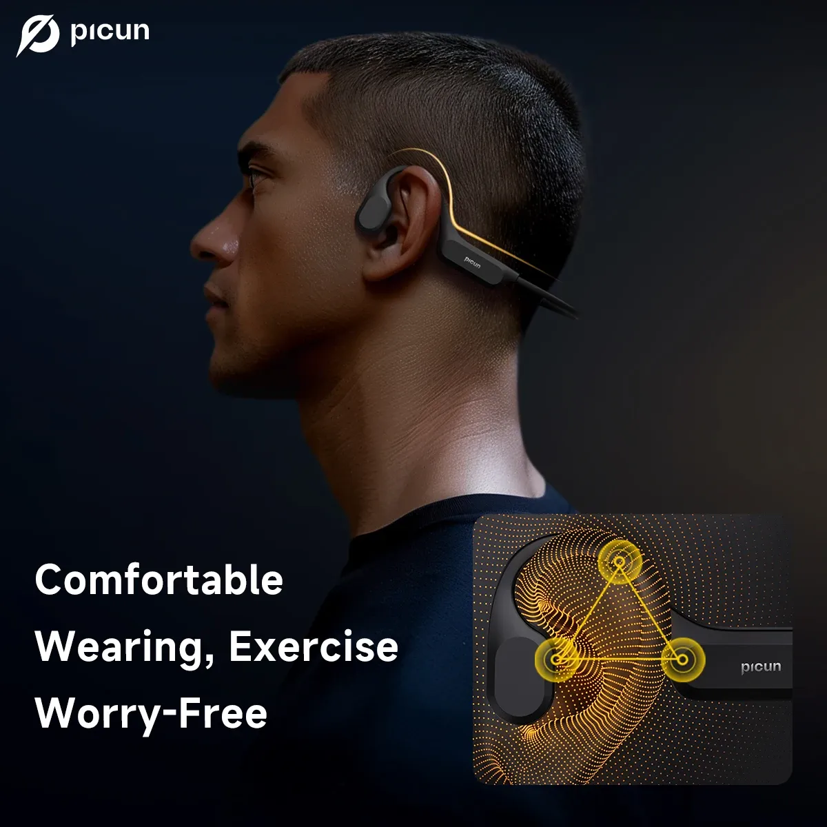 Picun T2 Bone Conduction Swim Headset with 32GB Storage