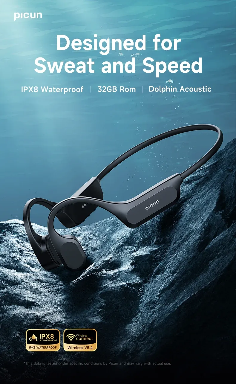Picun T2 Bone Conduction Swim Headset with 32GB Storage