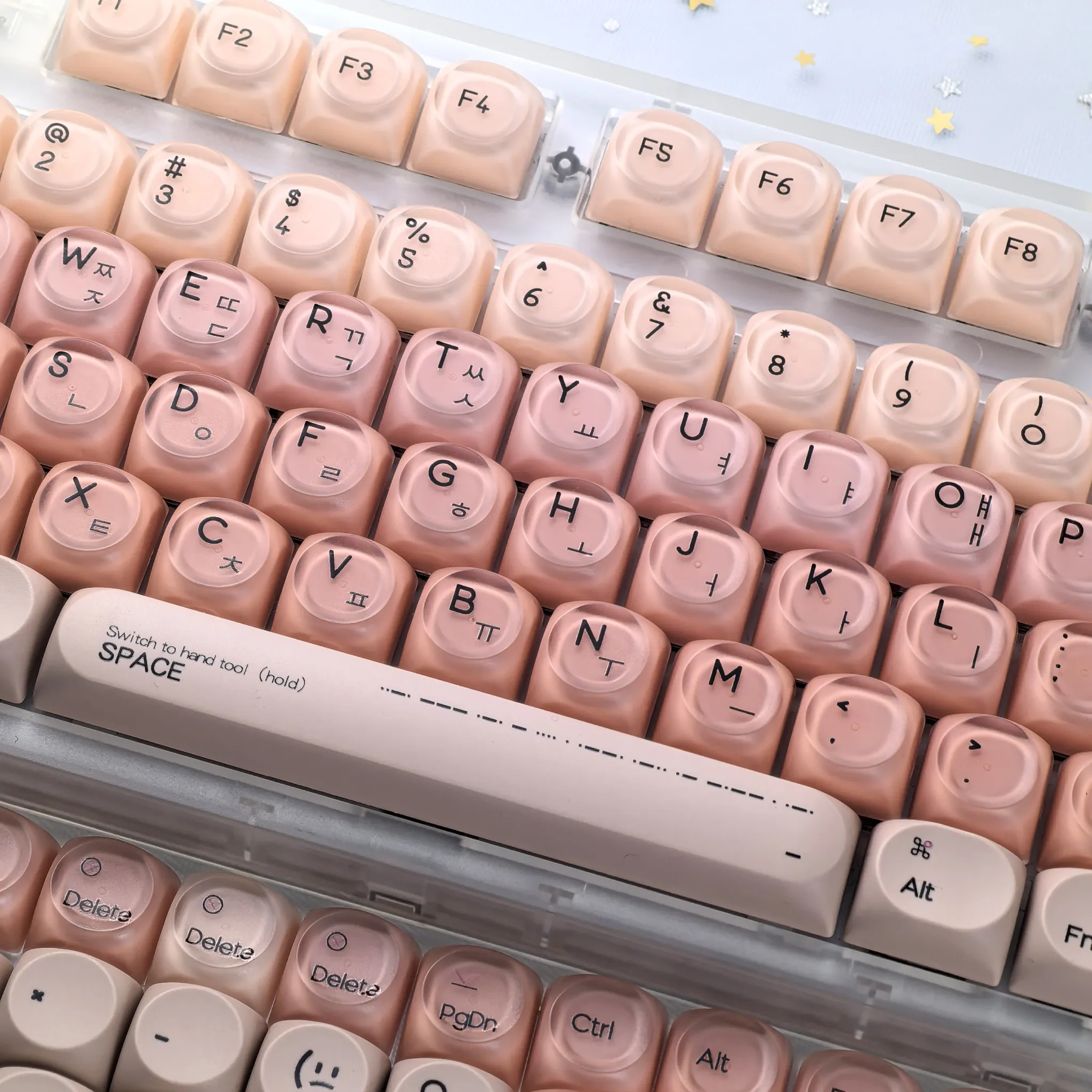 MAIMOOO Pink HOA PBT+PC 136-Key Korean Keycap Set