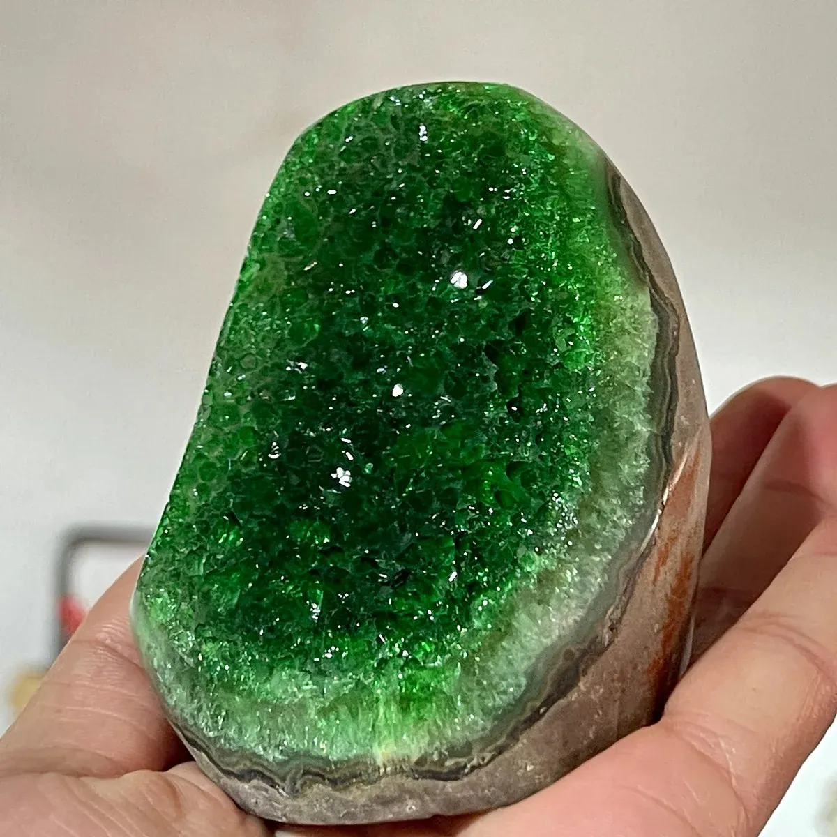 Green Crystal Cluster Decorative Wand
