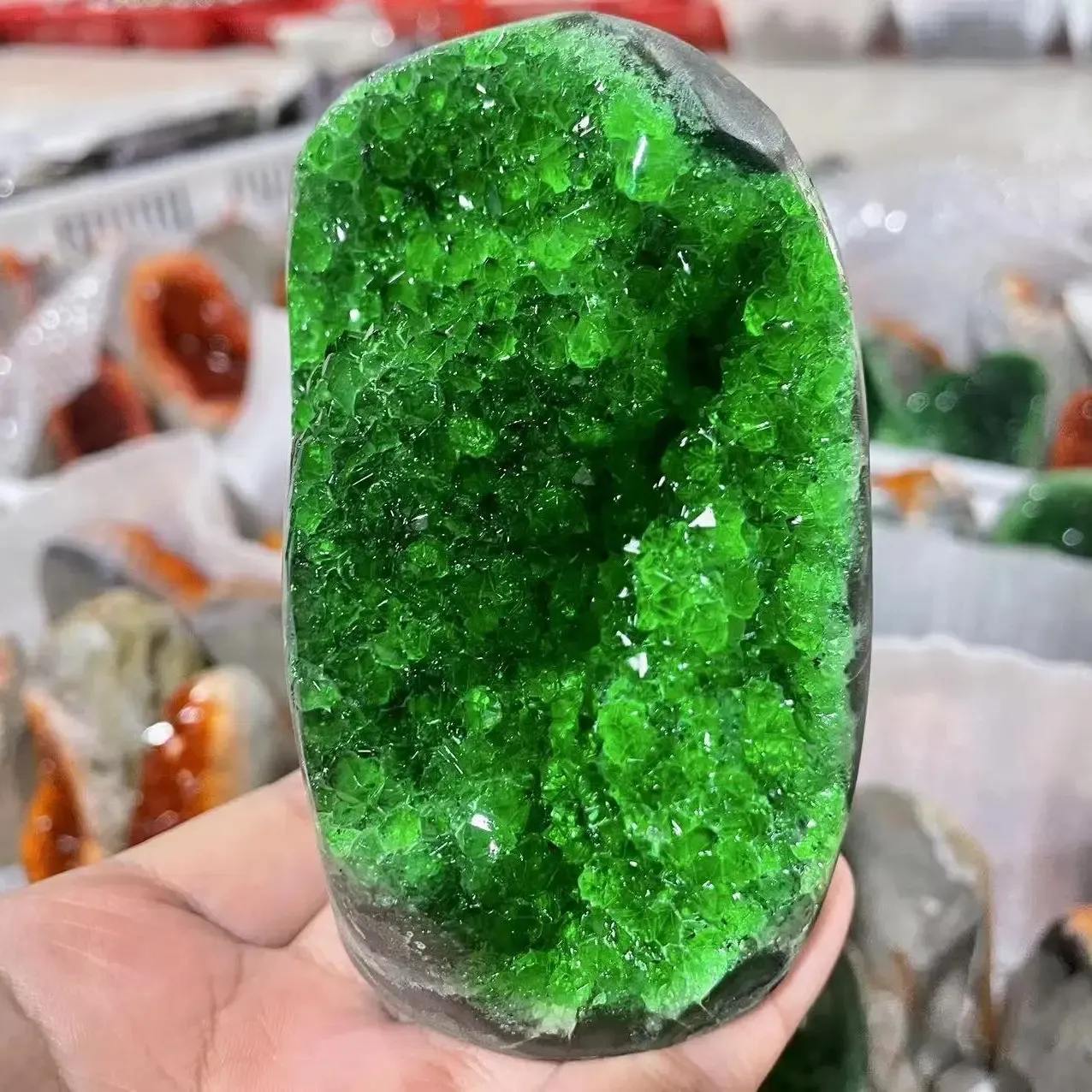 Green Crystal Cluster Decorative Wand