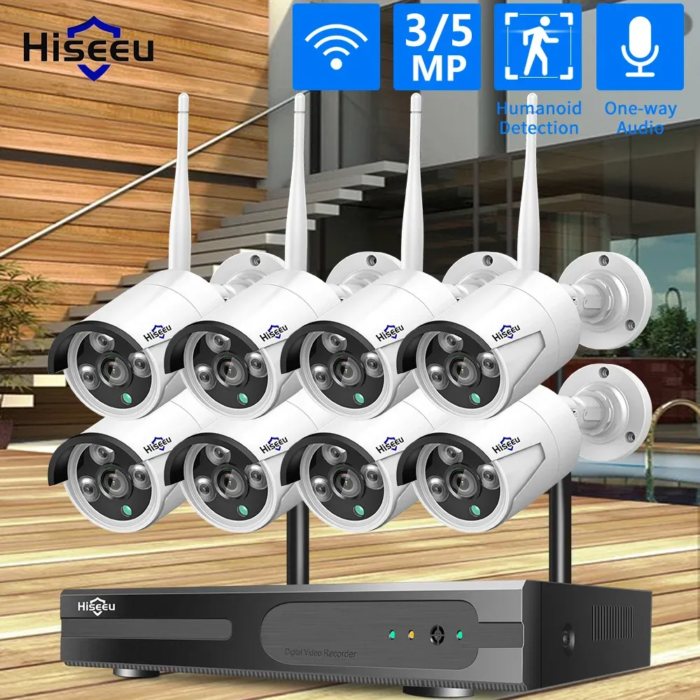 Hiseeu Wireless NVR Security Camera Kit with AI Detection