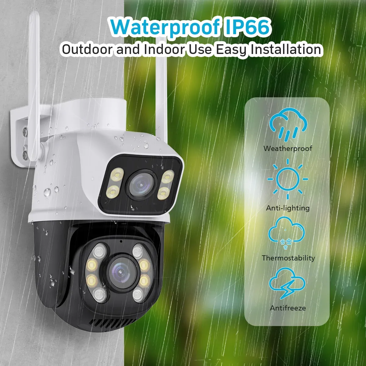 Hiseeu 8MP Dual-Lens PTZ WiFi Security Camera with AI Tracking