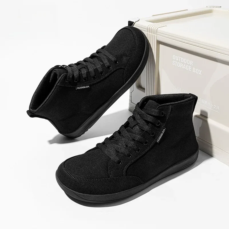 HOBIBEAR Classic Black High-Top Canvas Sneakers