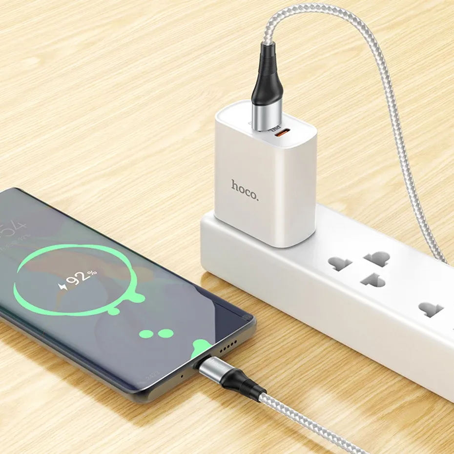 Hoco 3A Nylon Braided Micro-USB and Type-C Charging Cable