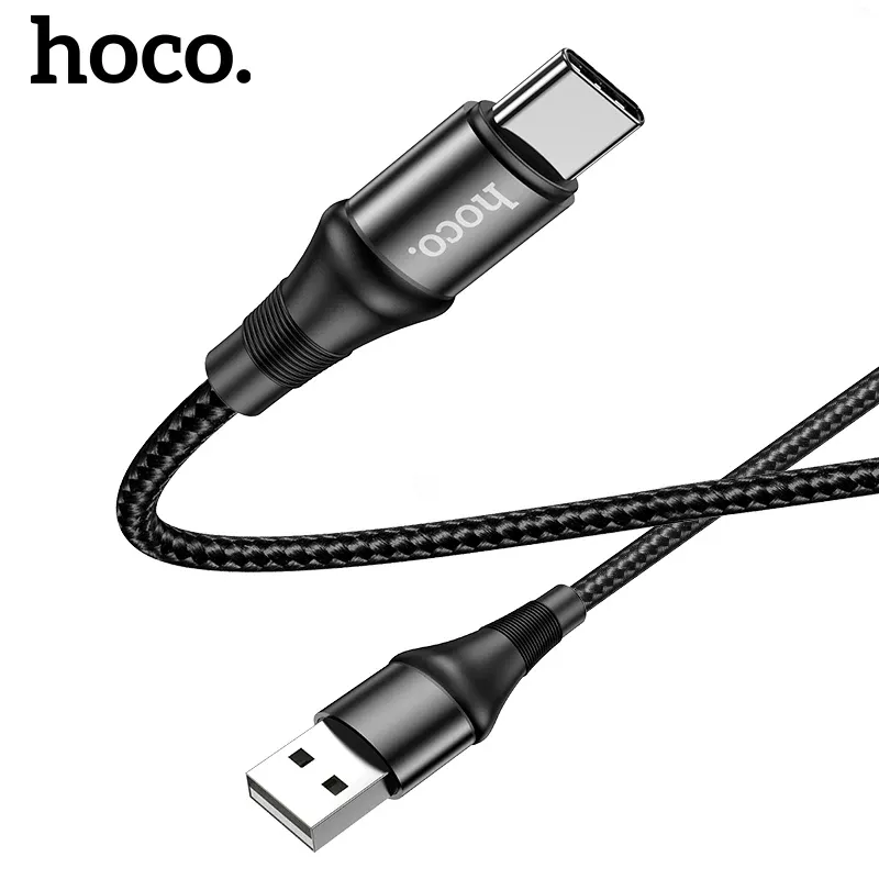 Hoco 3A Nylon Braided Micro-USB and Type-C Charging Cable