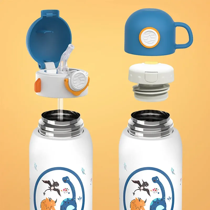 FEIJIAN 600ml Insulated Kids Straw Bottle