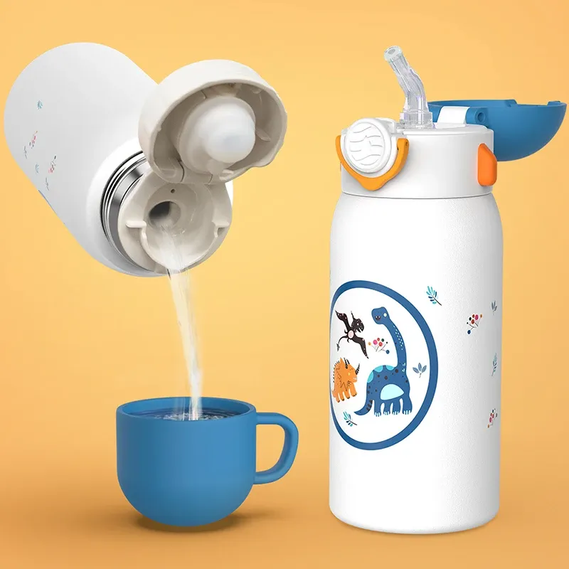 FEIJIAN 600ml Insulated Kids Straw Bottle