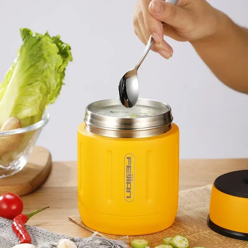 Feijian 500ml Vacuum Insulated Soup Jar with Spoon