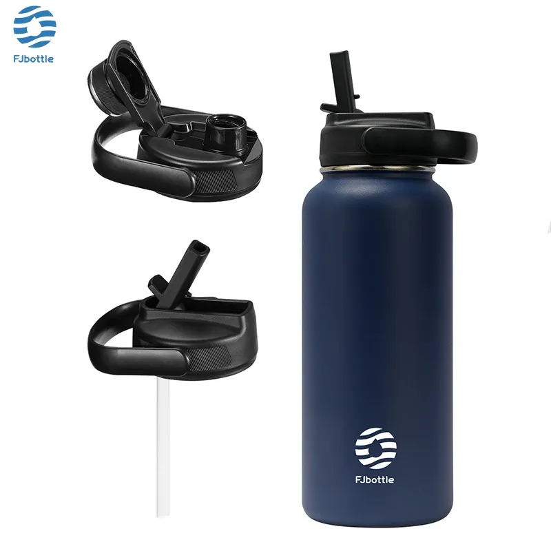 FEIJIAN Stainless Steel Insulated Straw Thermos Bottle 950/1200ml