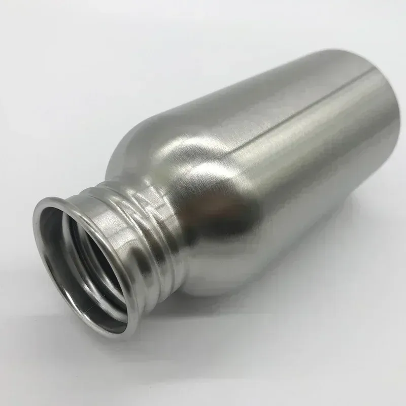 1L Stainless Steel Single-Wall Sports Water Bottle with Bamboo Lid