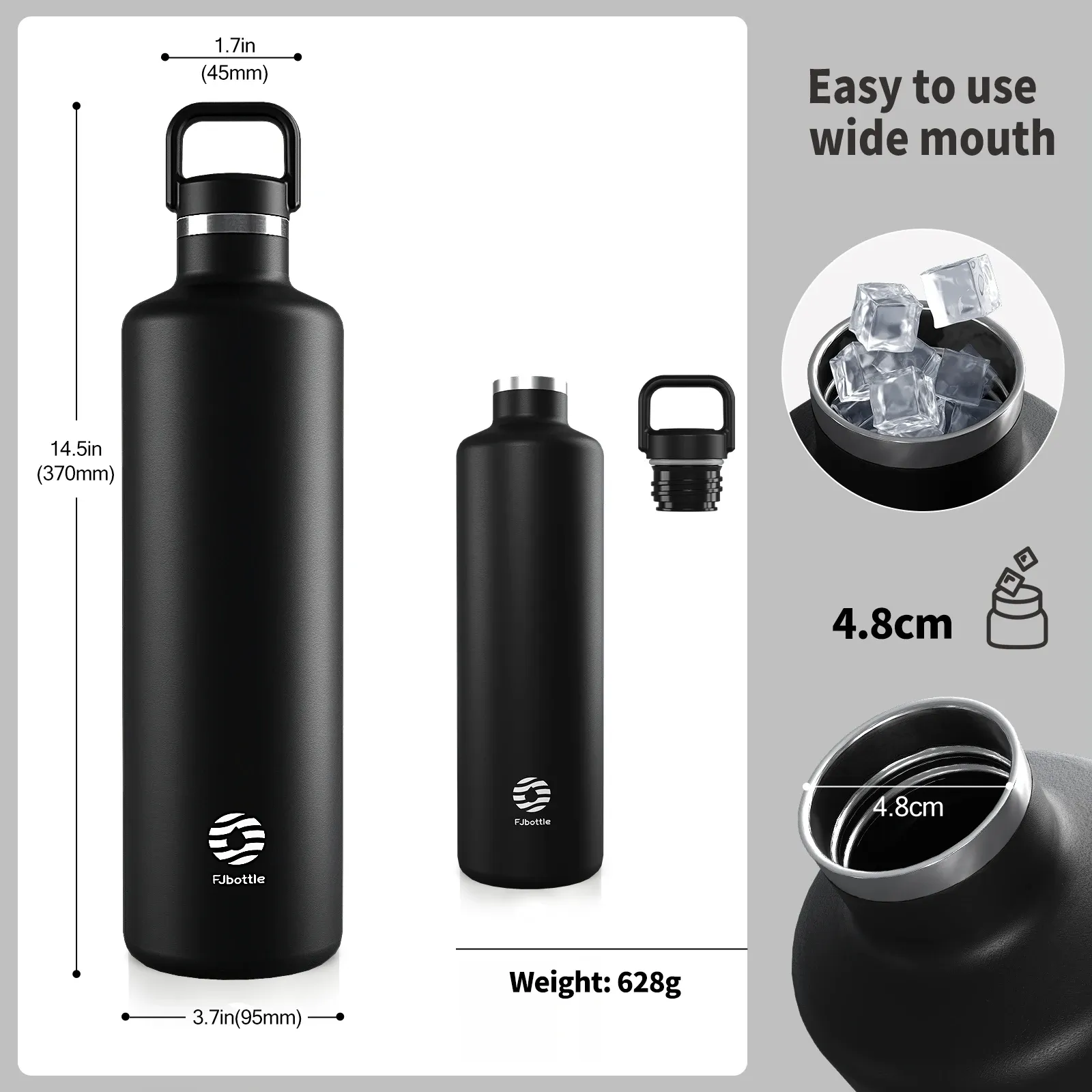 FEIJIAN 1750ml Stainless Steel Vacuum Thermos with Carry Bag