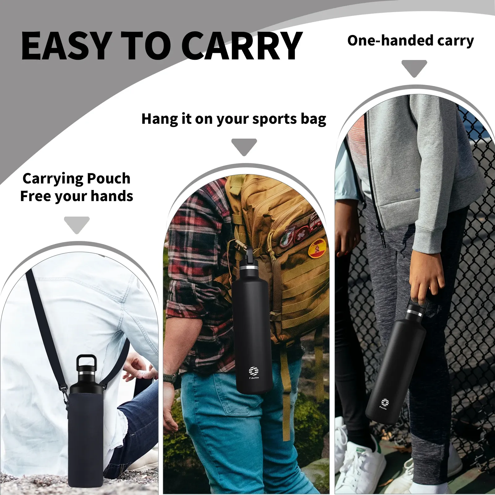 FEIJIAN 1750ml Stainless Steel Vacuum Thermos with Carry Bag