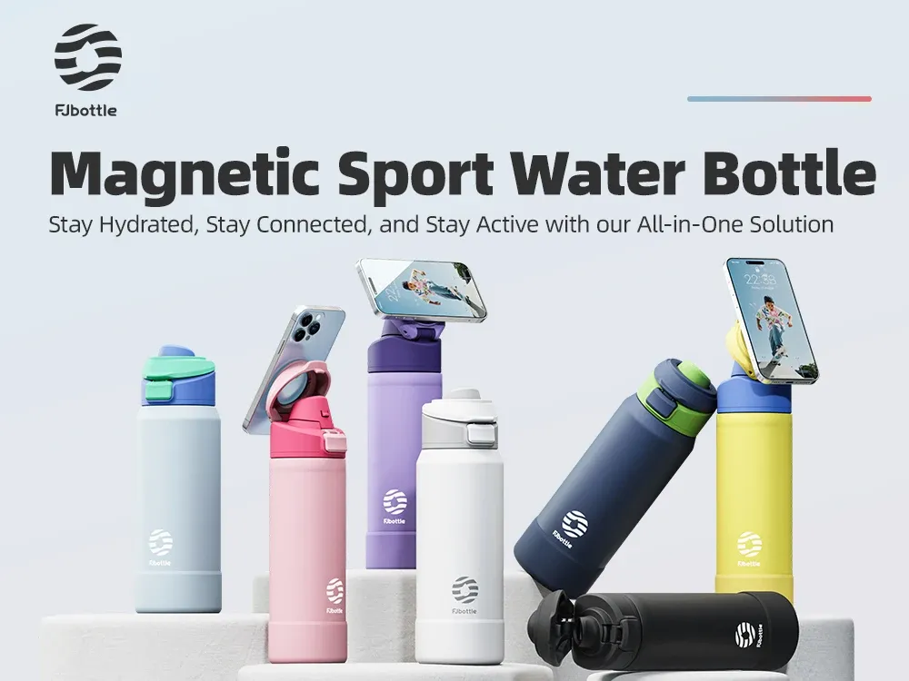 Fjbottle Magnetic Lid Insulated Bottle with Phone Mount