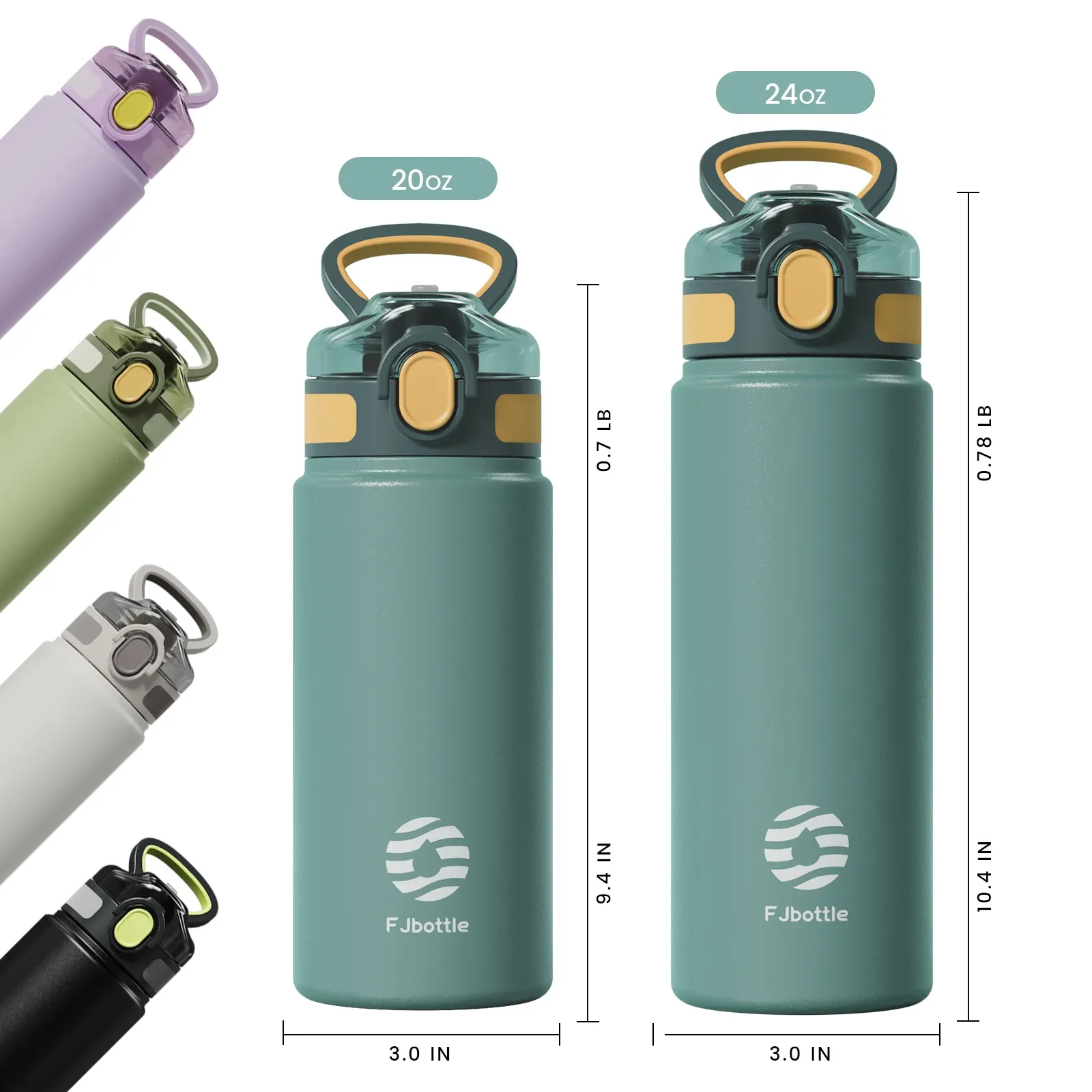Feijian 600ml Straw Thermos Bottle