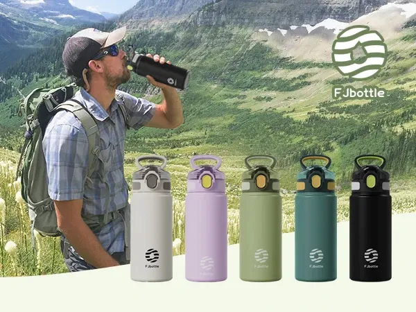 Feijian 600ml Straw Thermos Bottle