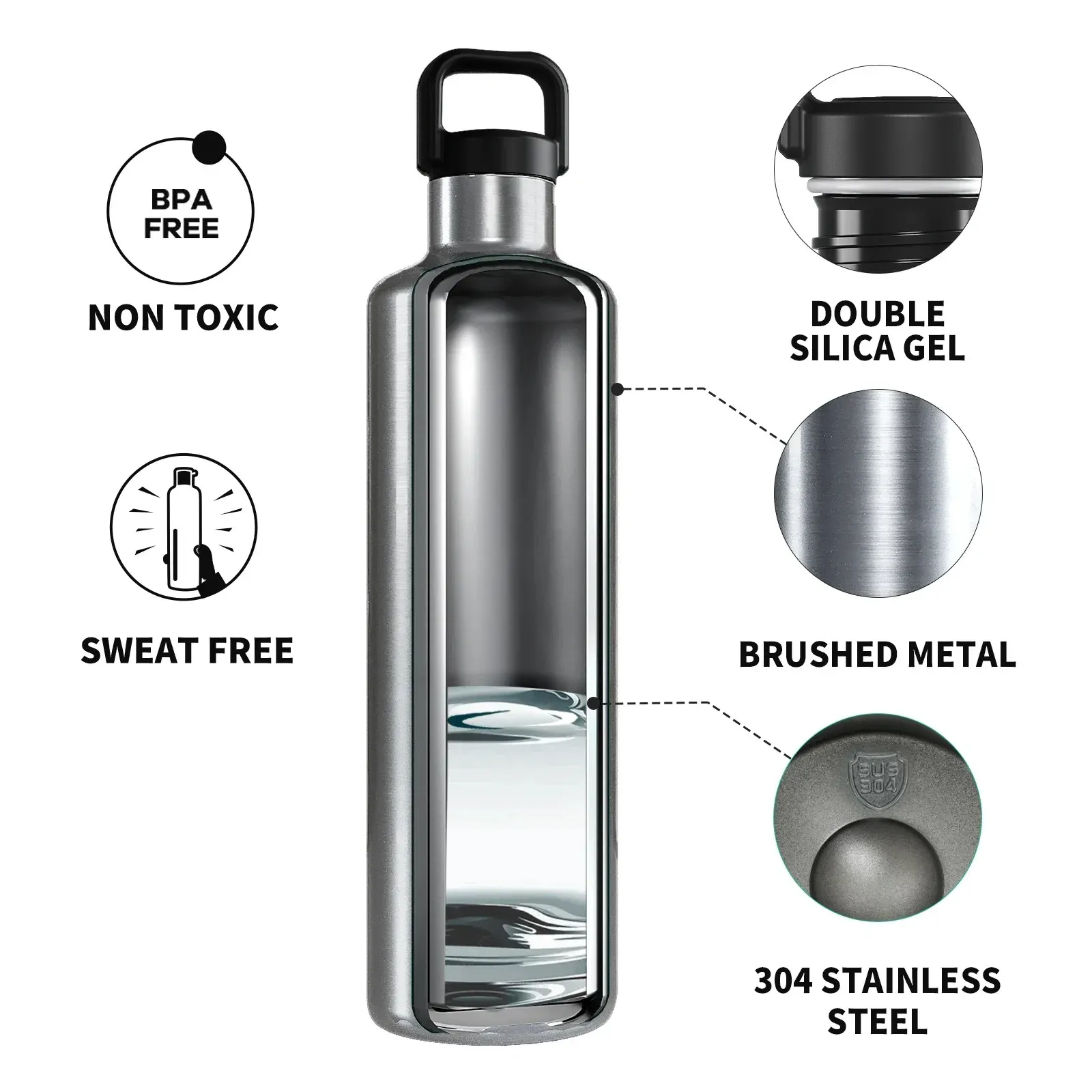 Feijian 1.75L Stainless Steel Vacuum Flask with Carry Bag