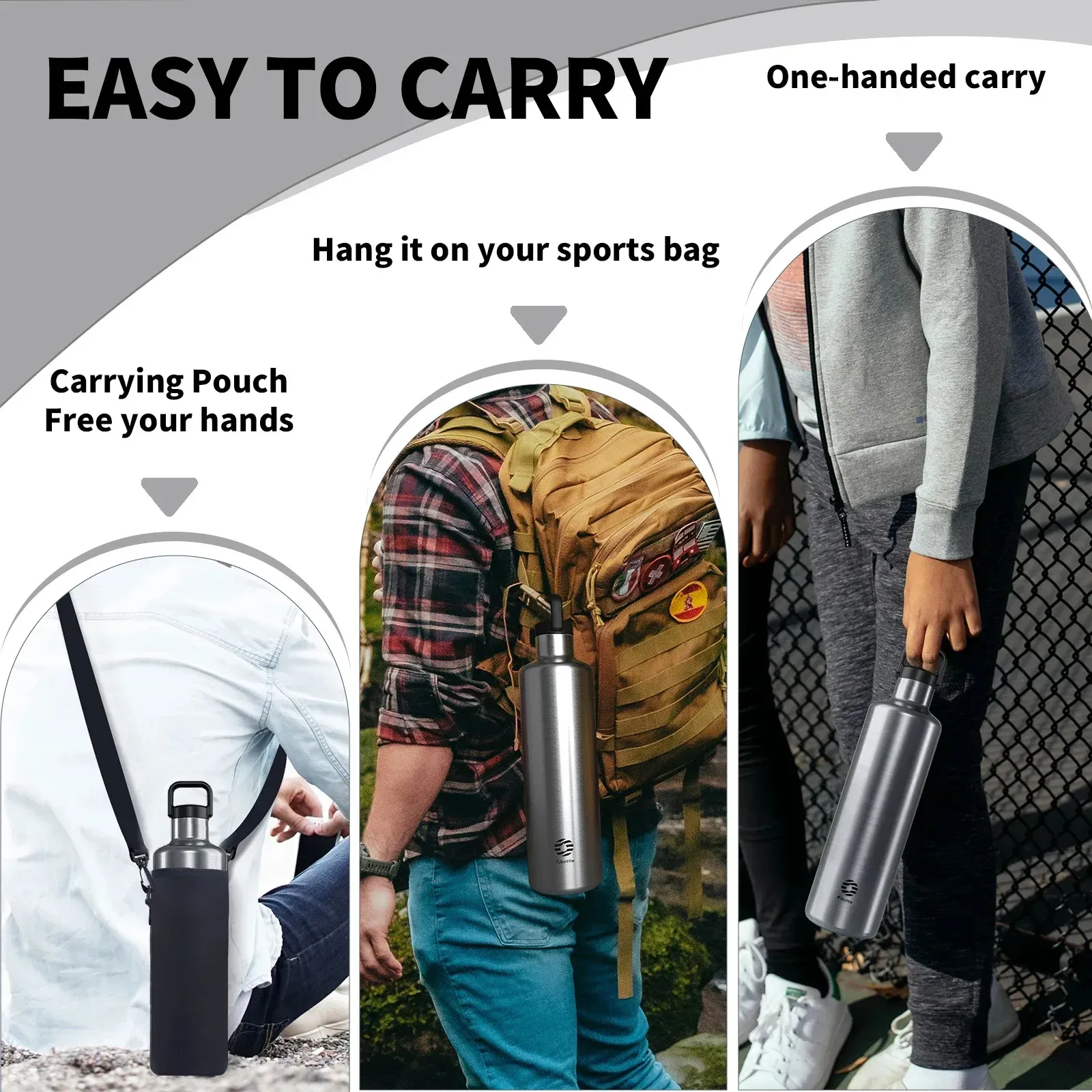 Feijian 1.75L Stainless Steel Vacuum Flask with Carry Bag