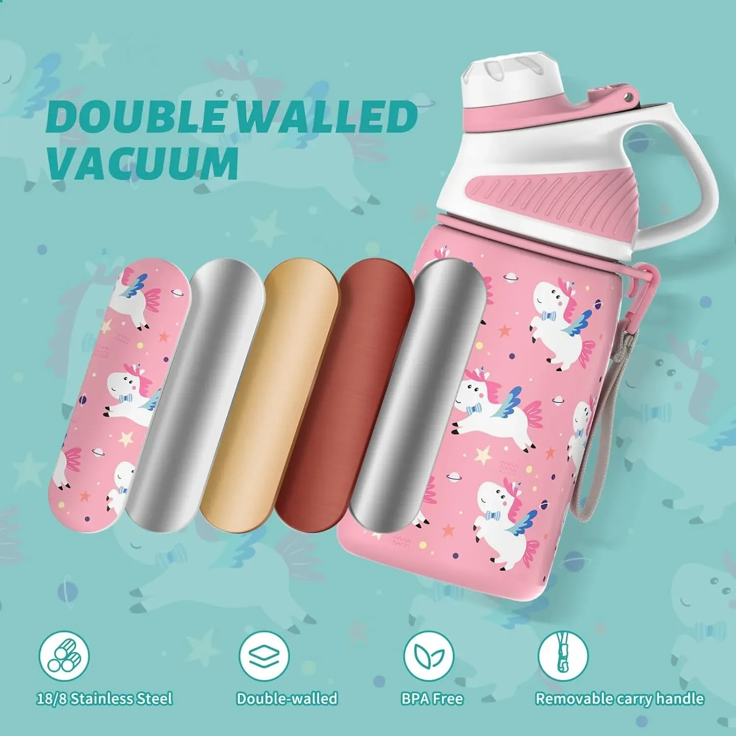 FEIJIAN Cartoon Kids Vacuum Thermos Mug