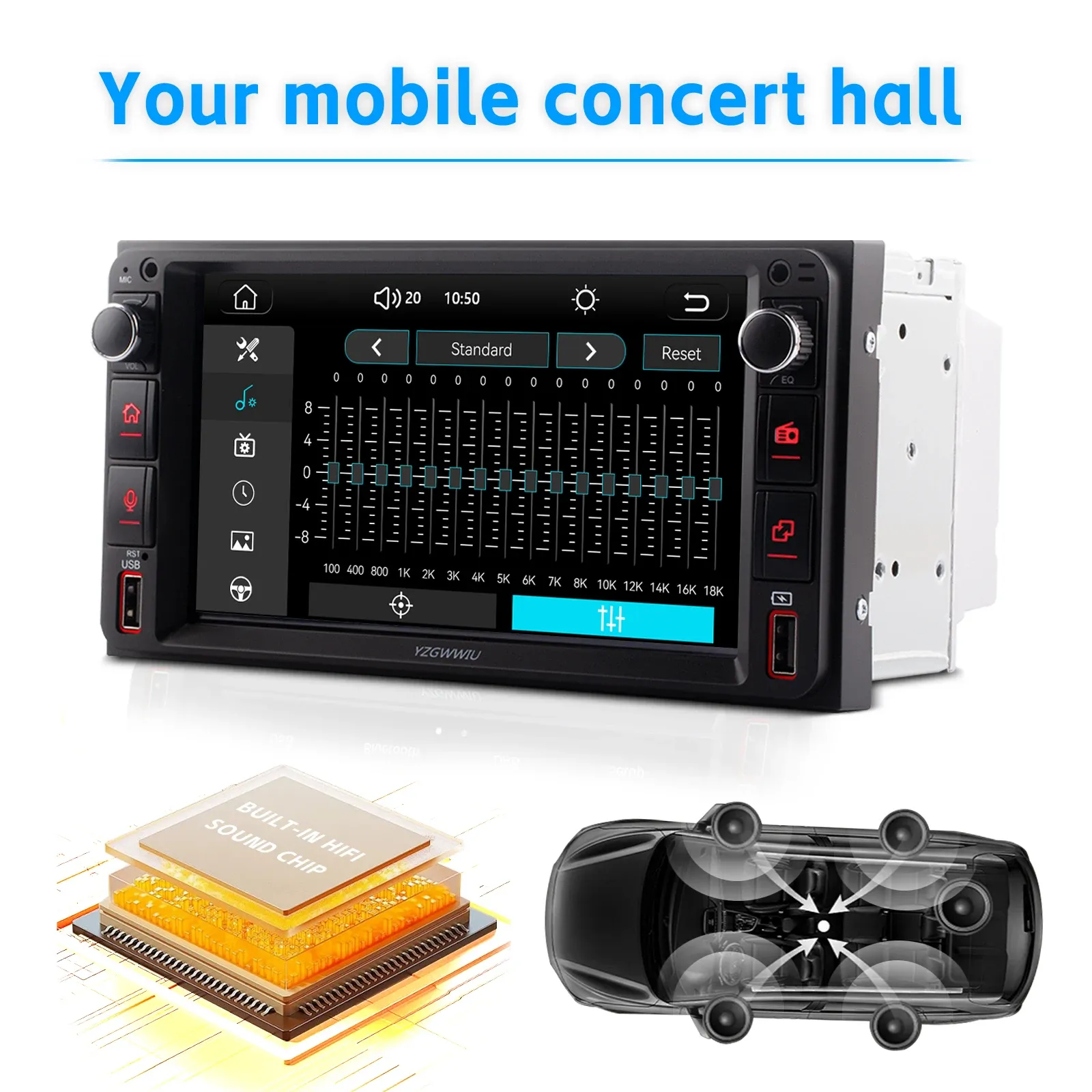 Wireless CarPlay 2DIN Toyota Multimedia Receiver
