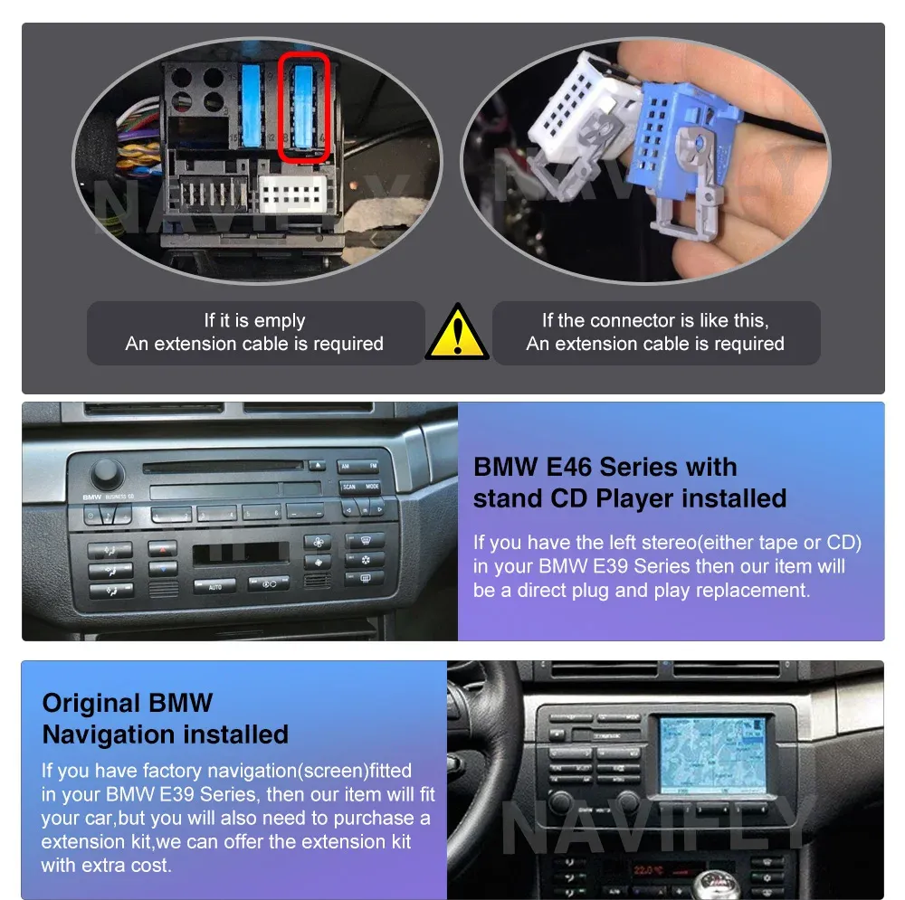 JIUYIN Android 15 BMW E46 9-Inch Car Multimedia Radio