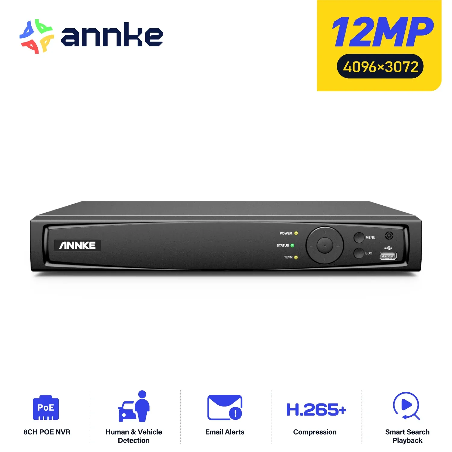 ANNKE 8-Channel 12MP PoE NVR Recorder