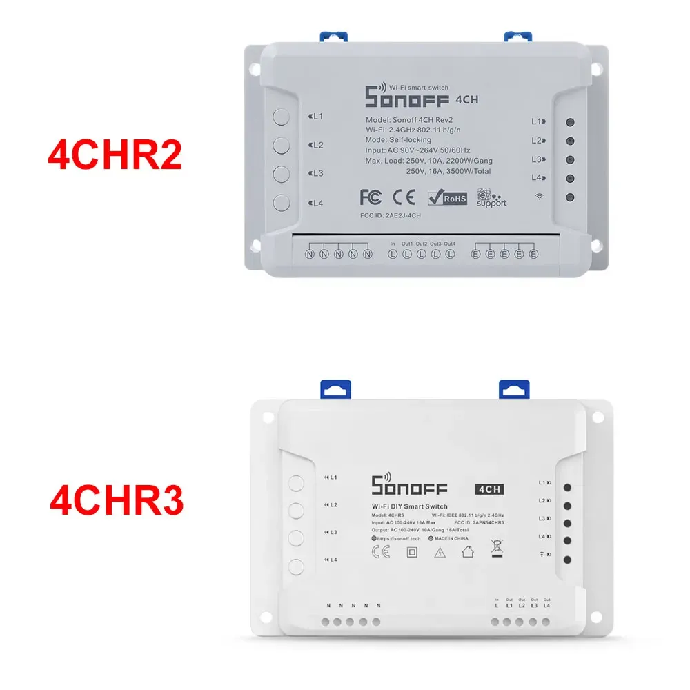 Sonoff 4-Gang Wi-Fi Relay Module for Smart Home Control