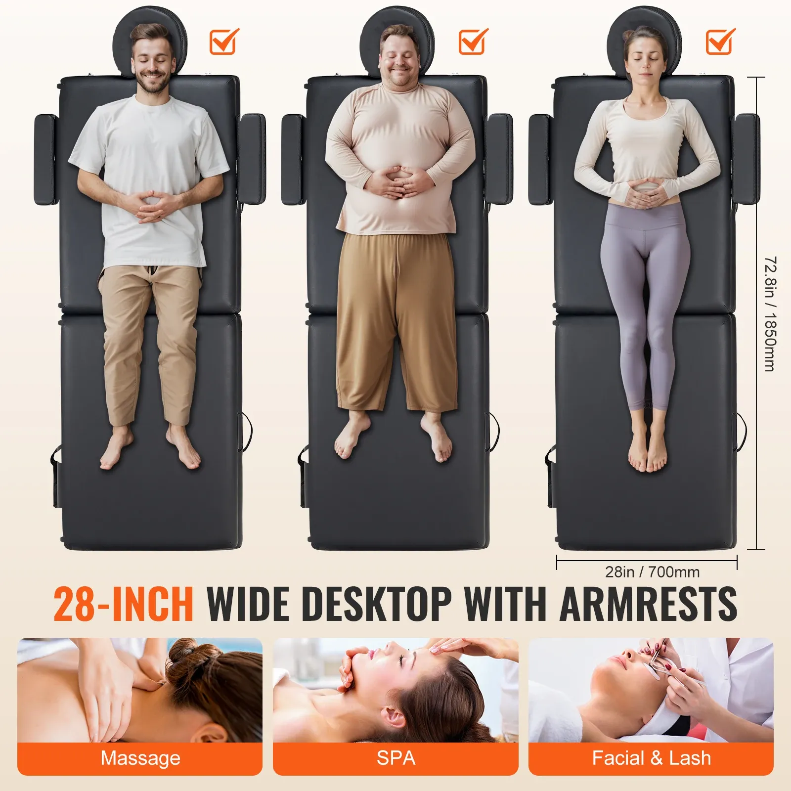 VEVOR Portable Folding Massage Table with Adjustable Height