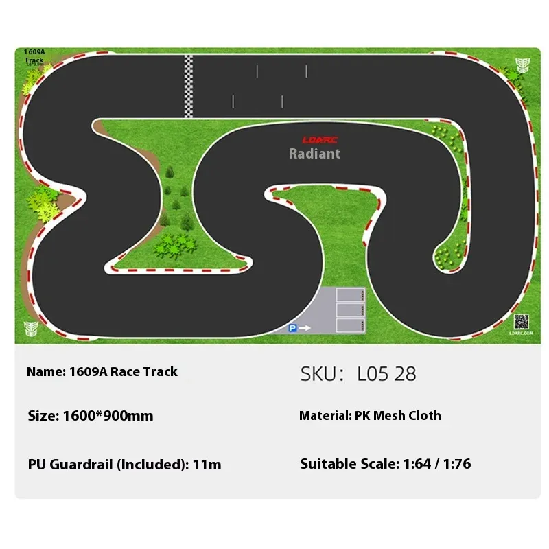 LDARC Mini RC Track Scene Pad with Cement Pier Fence