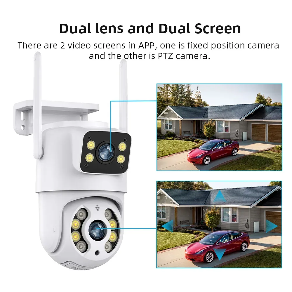 Hiseeu 4K Dual-Lens WiFi PTZ Outdoor Security Camera