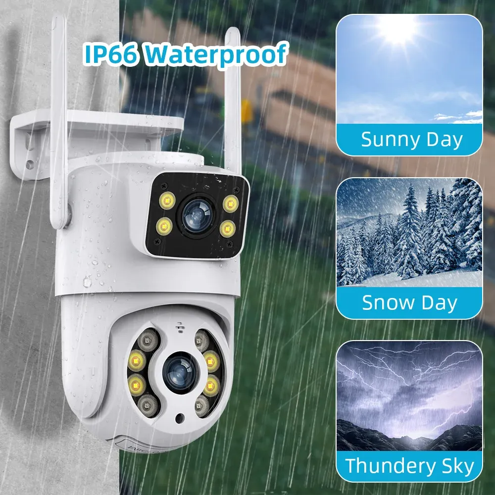 Hiseeu 4K Dual-Lens WiFi PTZ Outdoor Security Camera