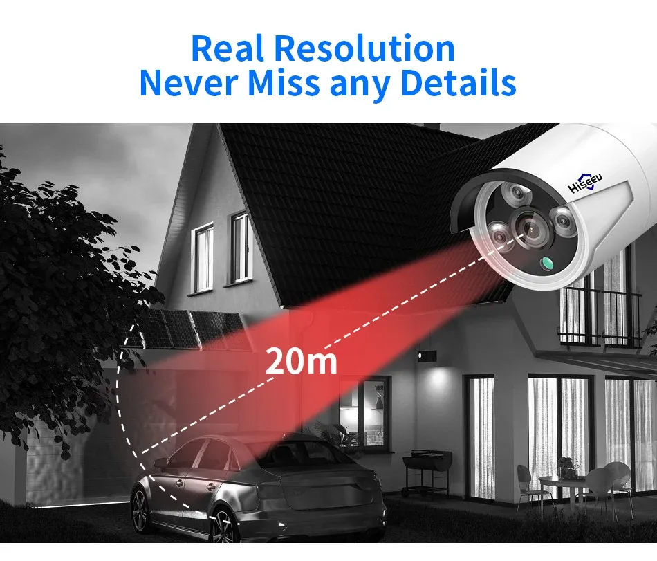 Hiseeu 5MP PoE Audio Bullet CCTV Camera