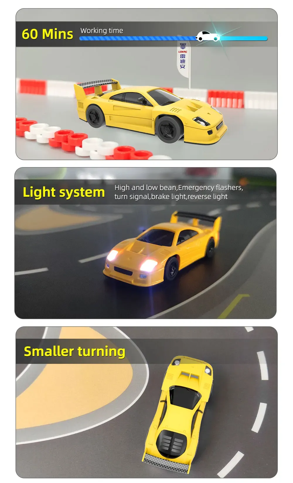 LDARC S100 Mini 1:64 Metal RC Drift Car