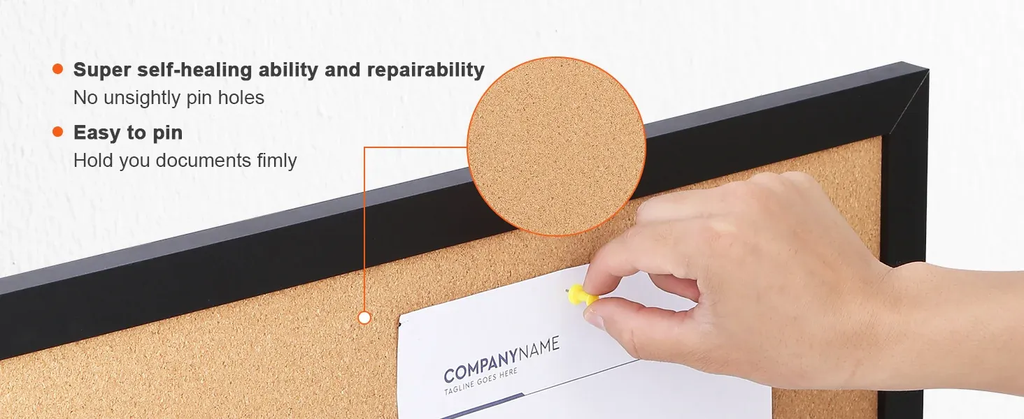 VEVOR Large Cork Bulletin Board with MDF Frame
