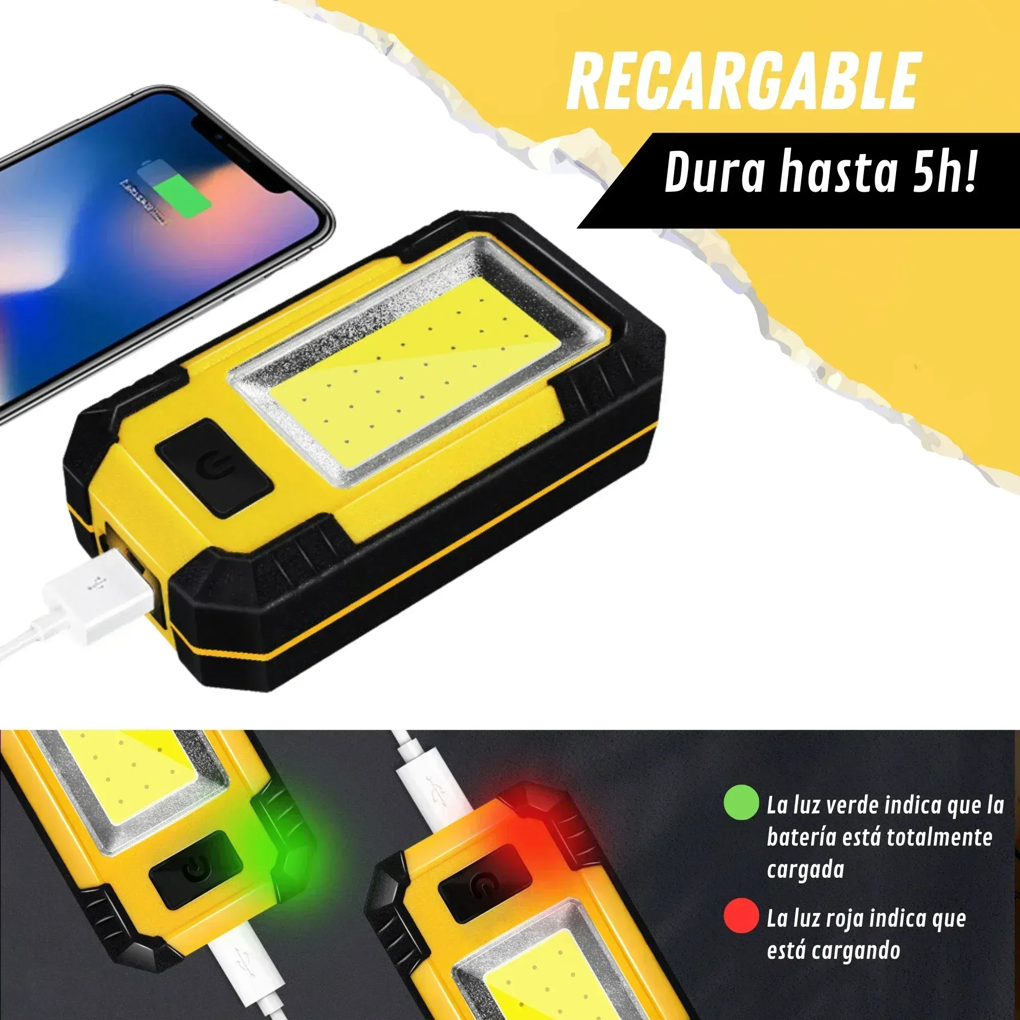 Heinast Magnetic COB Rechargeable Work Lantern
