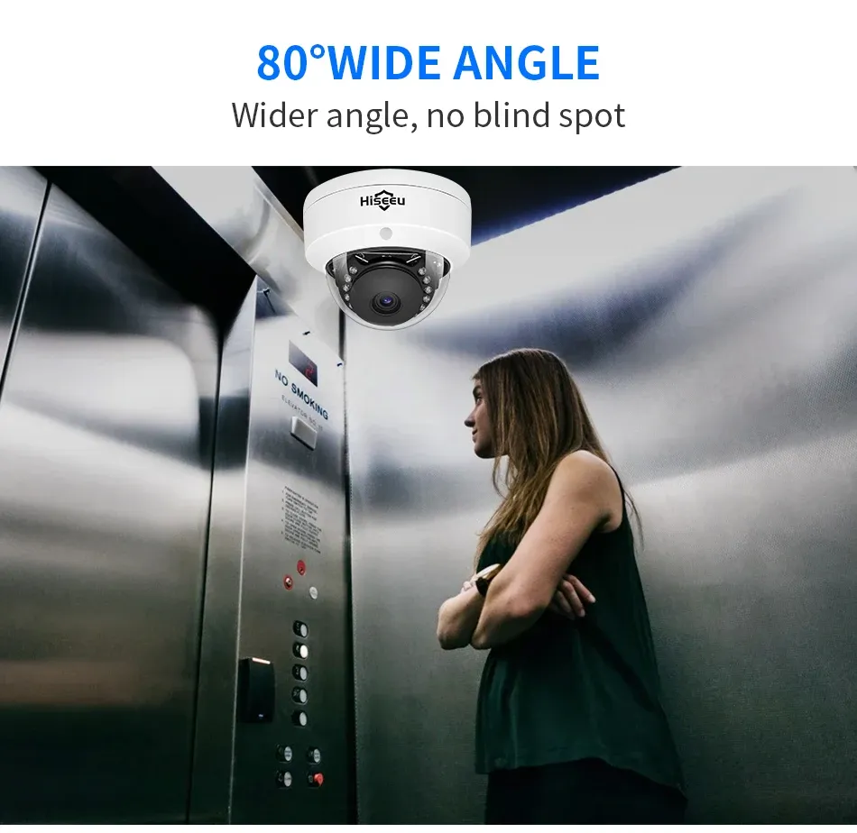 Hiseeu 5MP PoE Dome IP Camera with Face Detection