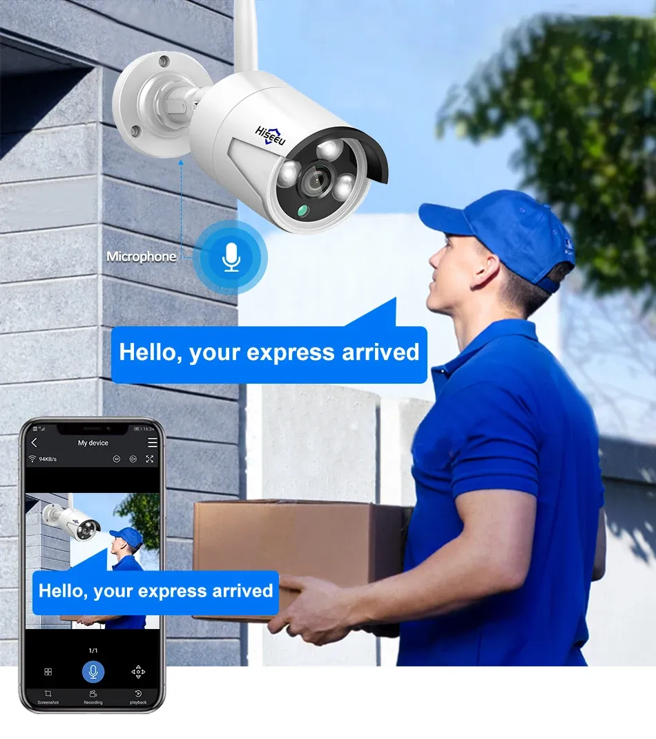 Hiseeu 8-Channel WiFi CCTV Bullet Camera NVR System