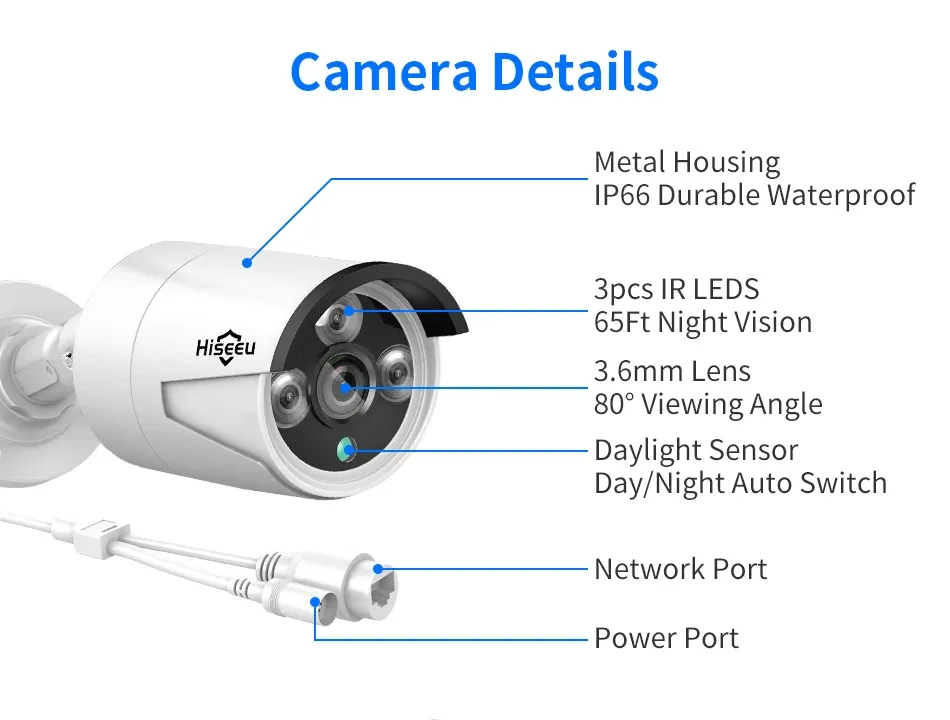 Hiseeu 5MP 8-Channel PoE NVR CCTV Kit with Motion Detection