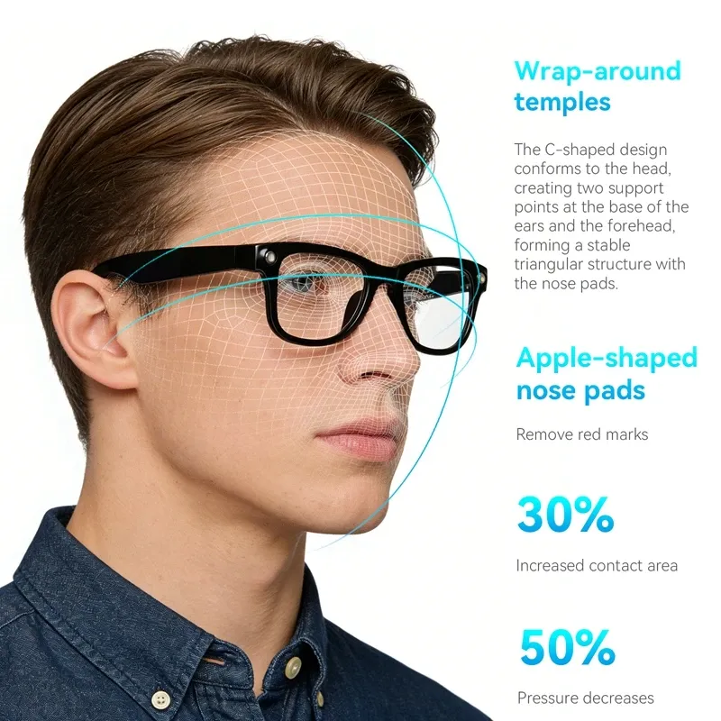 Lenovo Smart Translation Glasses with Bluetooth Calls and Flashlight