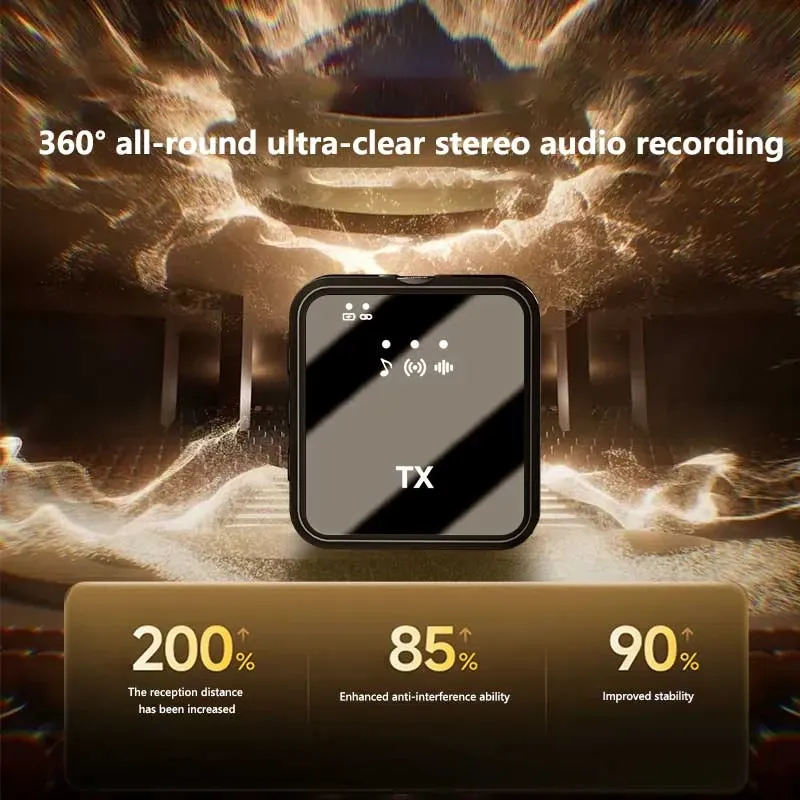 Lenovo Wireless Lavalier Mic with Noise Reduction and Reverb
