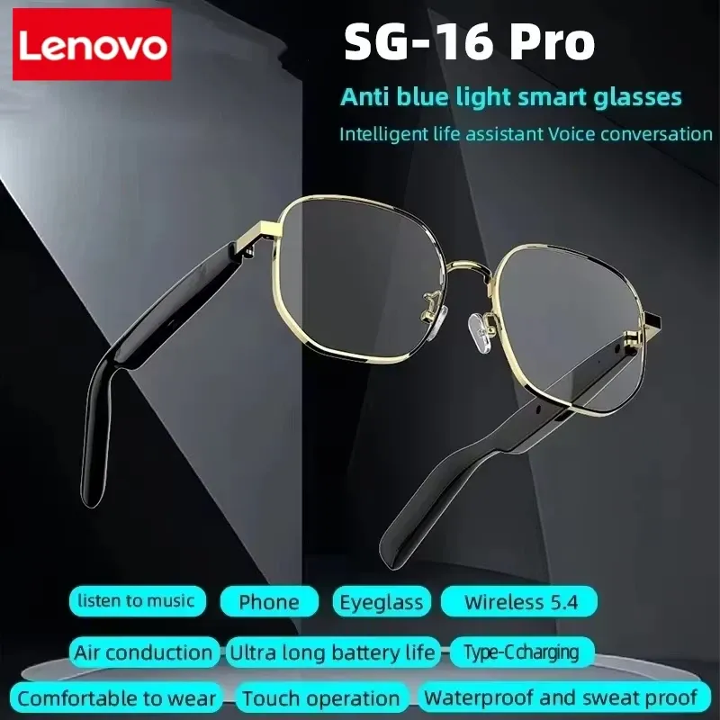 Lenovo SG-16 Pro Smart Audio Glasses with Bluetooth Headset