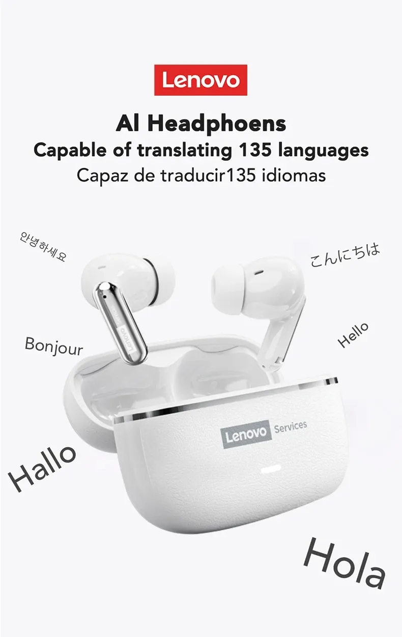 Lenovo AI Translation TWS Wireless Earbuds with Hi-Fi Sound