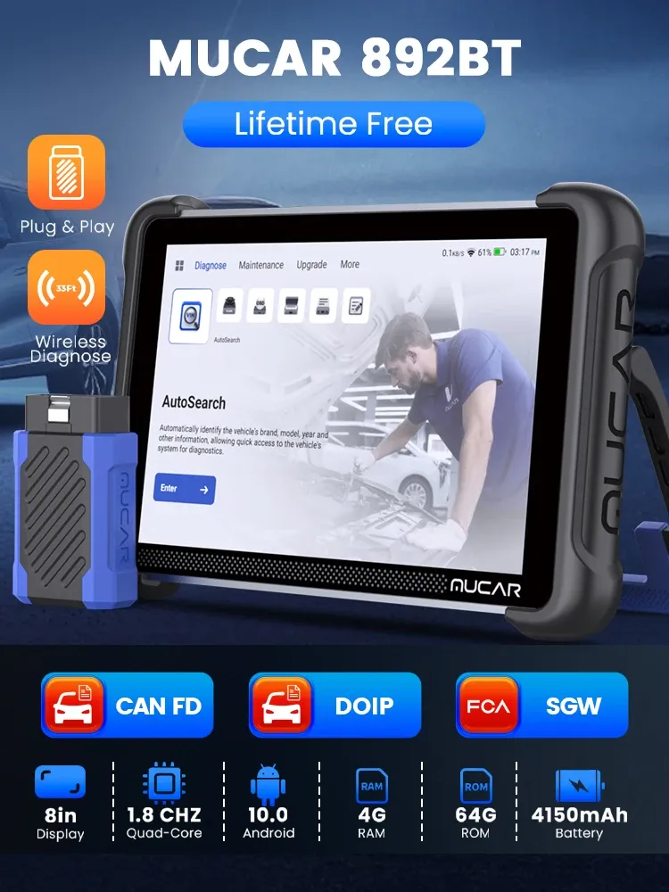 MUCAR 892BT All-System Bi-Directional Diagnostic Tablet