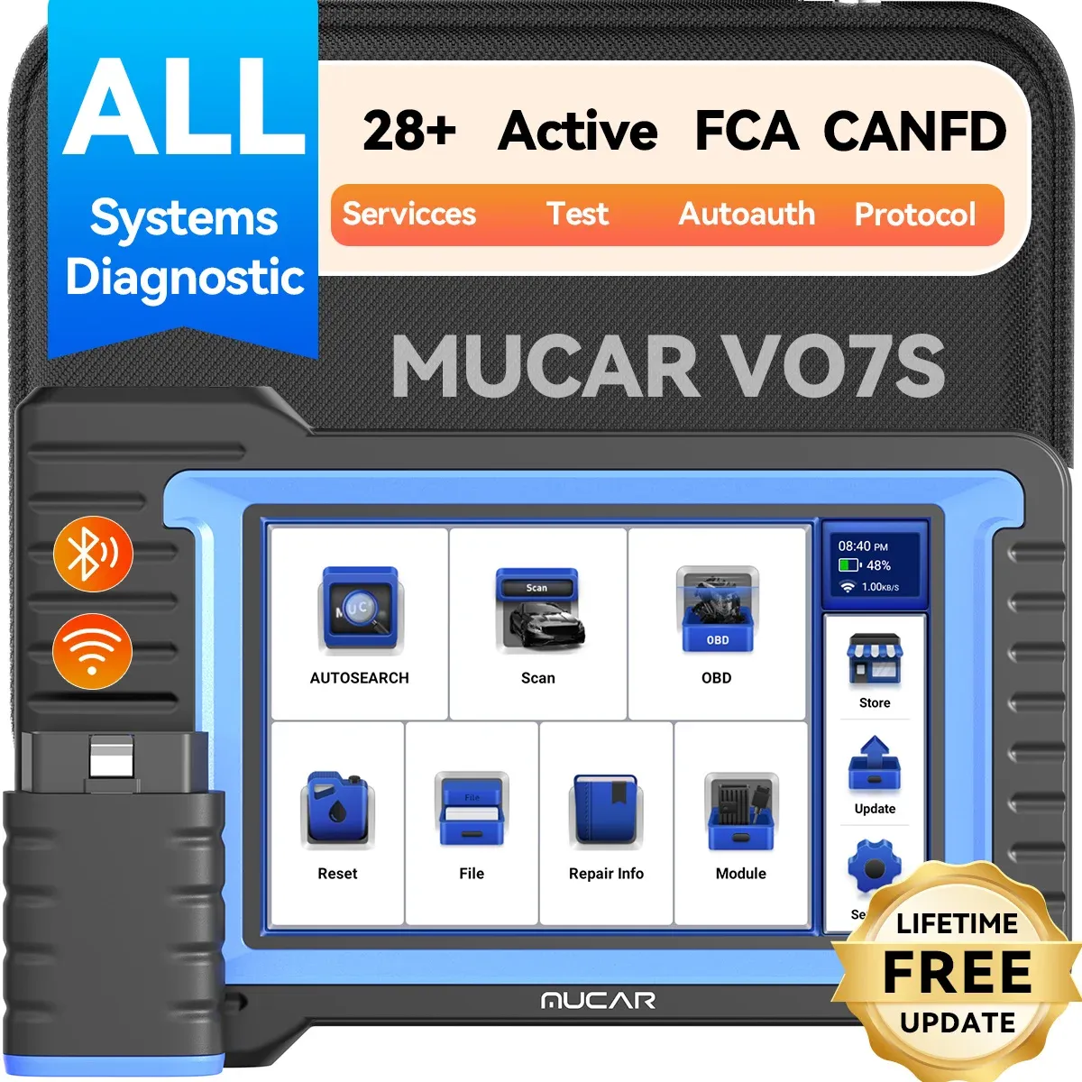 MUCAR VO7S Bi-Directional OBD2 Scanner with ECU Coding