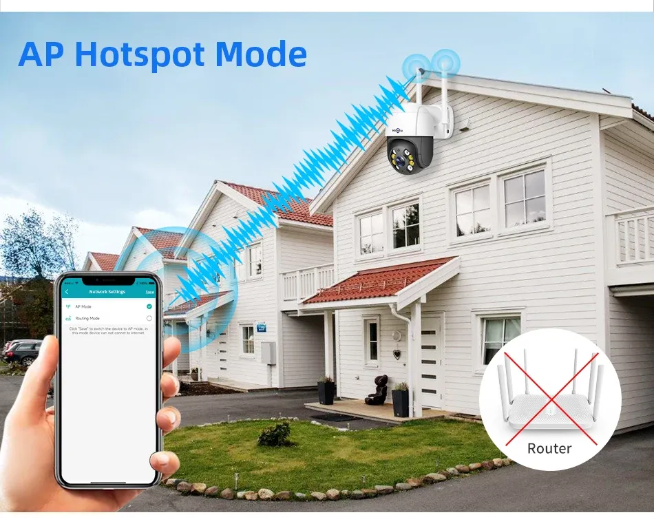 Hiseeu 8MP PTZ WiFi Security Camera with AI Human Detection