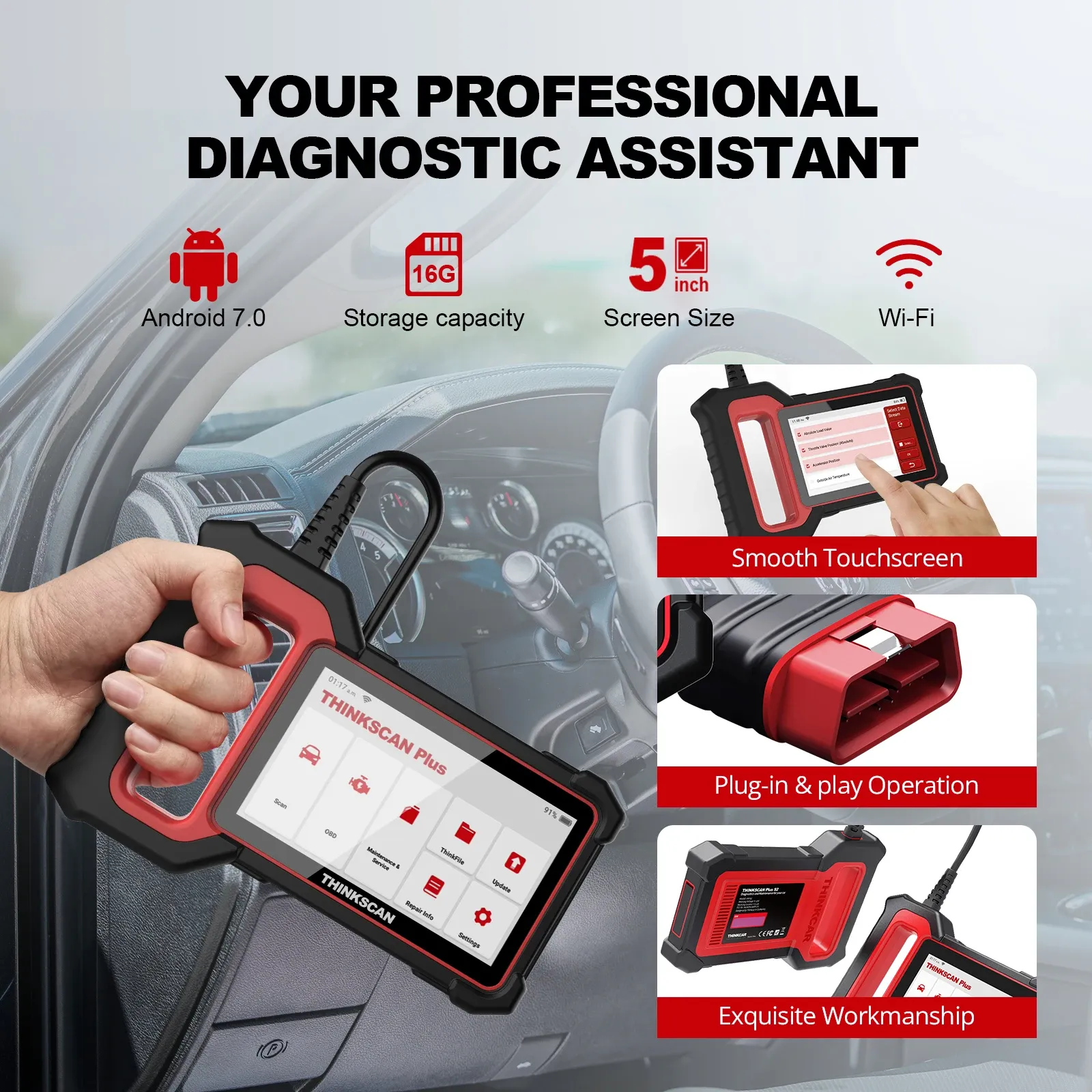 MUCAR THINKSCAN PLUS S7 Multi-System OBD2 Diagnostic Scanner
